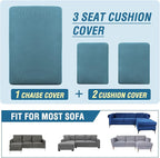 H.VERSAILTEX Sectional Couch Covers 3 Pieces Sofa Seat Cushion Covers L Shape - Image 8