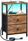 LOAKEKEL Night Stand with Charging Station, Small Bedside Table with USB Ports by LOAKEKEL