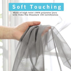 Grey Sheer Curtains 24 Inches Long 2 Panels - Image 2