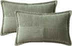 MIULEE Decorative Lumbar Throw Pillow Covers 12x20 Light Olive Green 2 Pack | - Image 6