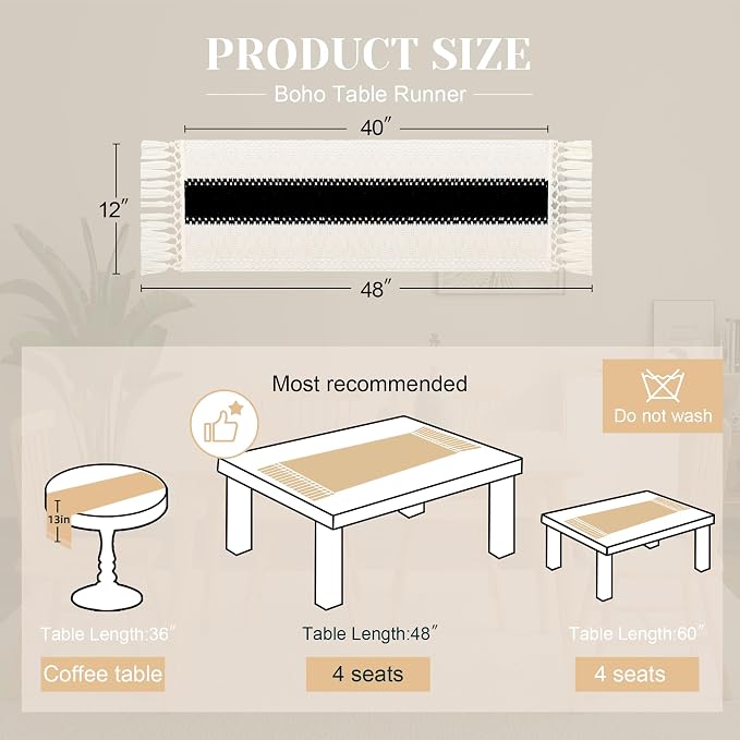 FEXIA Boho Table Runner for Summer Home Decor - Image 2