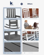 KINGYES Oversized Outdoor Rocking Chair Set of 6, All-Weather Patio Rocking - Image 7