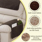 Armrest Covers - Arm Chair Covers Set of 3 Recliner Chair Covers, - Image 4