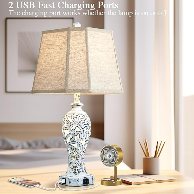 25'' Farmhouse Table Lamps Set of 2 - Image 2