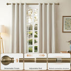Antique Bronze Curtain Rods for Windows 28 to 48 Inch 1" Diameter Adjustable - Image 3