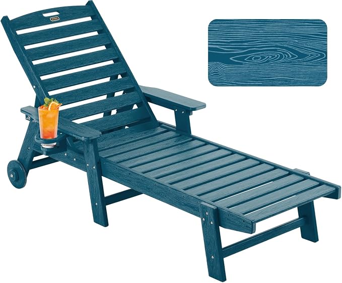 Patio Chaise Lounge Chair Set of 2, Oversize Lounge Chairs - Image 8