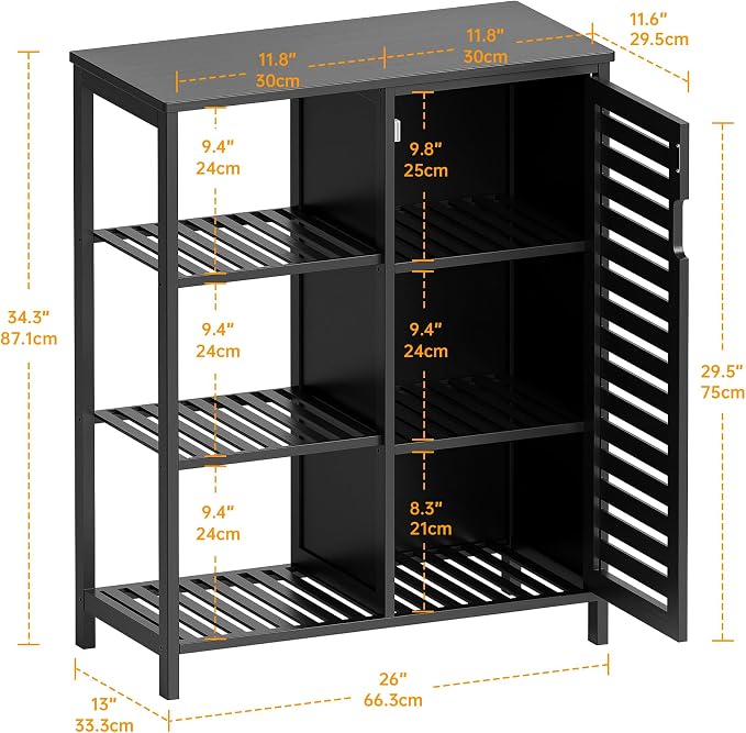HITNET Bathoom Storage Cabinet, Bamboo Floor Cabinet - Image 3