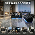 Power Recliner Sofa Set with LED Lights, Includes a Manual Loveseat and a 3 - Image 5