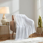 KMUSET Fleece Blanket King Size White Lightweight Super Soft Cozy Luxury Bed - Image 4