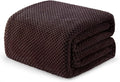 Exclusivo Mezcla Soft Waffle Fleece Bed Blanket Twin XL Size, Coffee | by ExclusivoMezcla