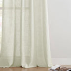 Joydeco Linen Curtains 90 Inch Length 2 Panel Sets, Light Filtering Curtains - Image 6