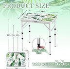 Folding Camping Table 2ft Portable Picnic Table Adjustable Height Small Card - Image 3
