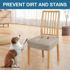 Smiry Waterproof Seat Covers for Dining Room Chairs Set of 4, Stretch Jacquard - Image 6