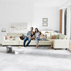 KEIKI 133" L-Shaped Oversized Corduroy Modular Sectional Sofa - Image 3