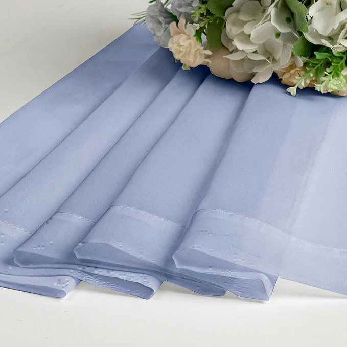 Denim Blue Sheer Curtains 84 Inches Long 2 Panels, Light Filtering Bedroom - Image 9