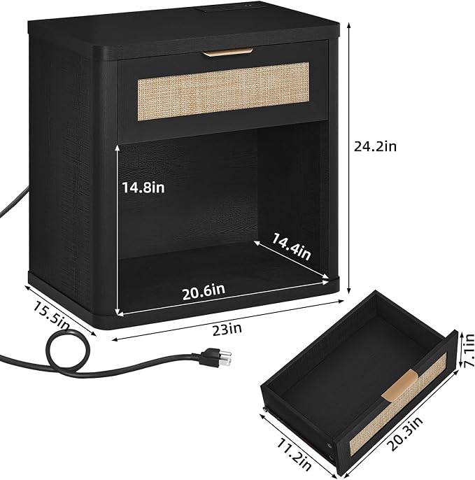 LEYAOYAO Rattan Nightstand - Image 3