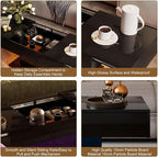 Black Modern Coffee Table with Hidden Storage - Image 5