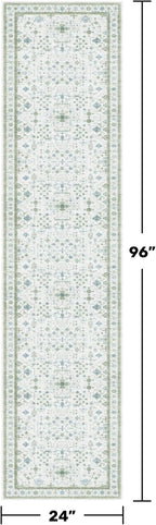 Washable Oushak 2x8 Bathroom Runner Rug - Image 2