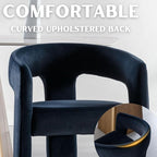 RIVOVA Modern Barrel Dining Chairs Set of 6, Velvet Upholstered Accent Side - Image 4