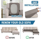 H.VERSAILTEX Sectional Couch Covers 4 Pieces Sofa Seat Cushion Covers L Shape - Image 6