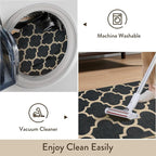 Lahome Moroccan Outdoor Rug 5x7, Easy Jute Black Washable Rugs - Image 4