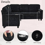 L-Shaped Sectional Couch with Storage and Pull Out Bed, Convertible Sofa Bed - Image 8