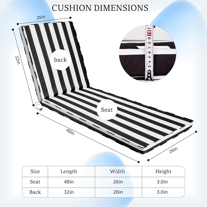 Chaise Lounge Cushions Outdoor - Image 2