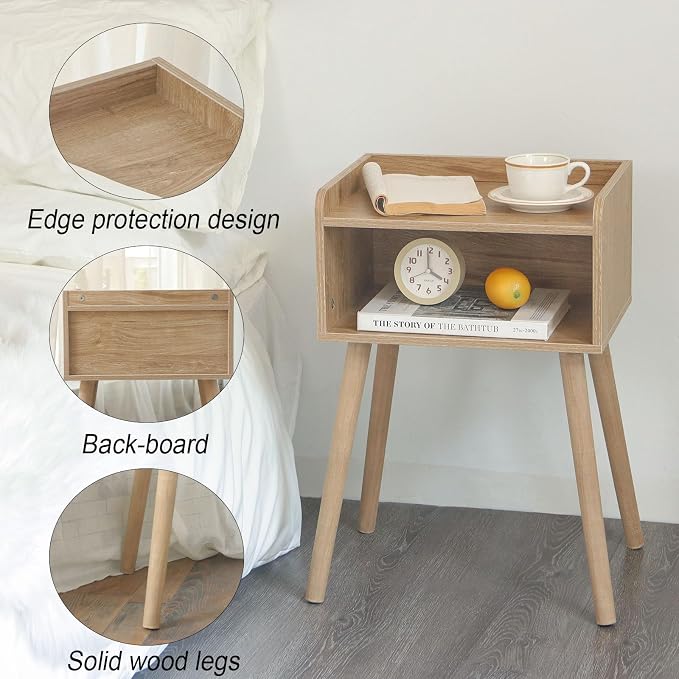 MaxSmeo Nightstand, Mid Century Modern Side Table Bedroom - Image 4