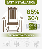 Outdoor Adirondack Rocking Chairs All-Weather HDPE Patio Rocker Chair - Image 7