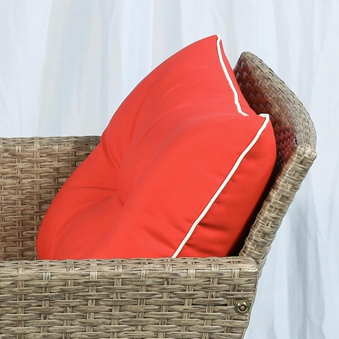 Outsunny 5 Pieces Rattan Wicker Lounge Chair Outdoor Patio Conversation Set - Image 9