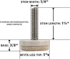 Shepherd Hardware 4 Pack 1" Threaded Felt Furniture Glides - Image 4