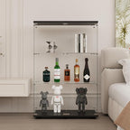 Display Cabinet with Glass Door and Lock, 3-Shelf Fast Installation Curio - Image 6