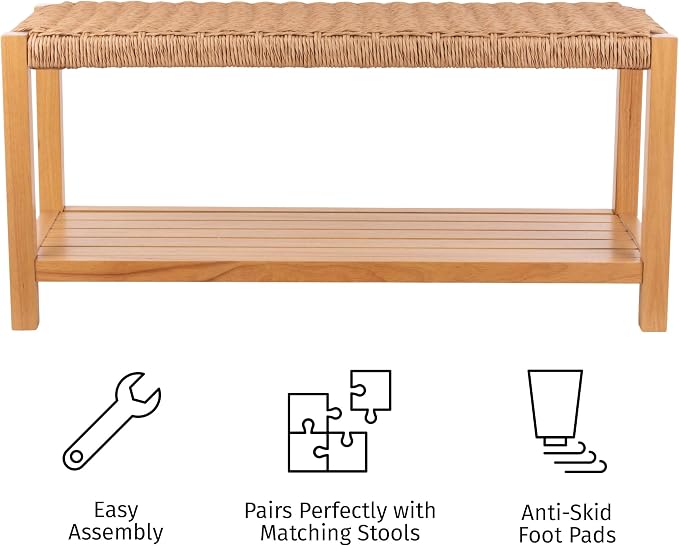 Alaterre Furniture Newport 40 Inch Solid Wood Entryway Bench - Image 5