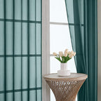 Sheer Hunter Green Curtains 108 Inches Long 2 Panels Set, 59 Inch Extra Wide - Image 3