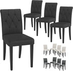 Welzona Upholstered Dining Chairs Set of 4, Button Tufted Parsons Dining Chair - Image 7