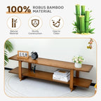 HollyHOME Bamboo TV Stand with Storage - Image 6