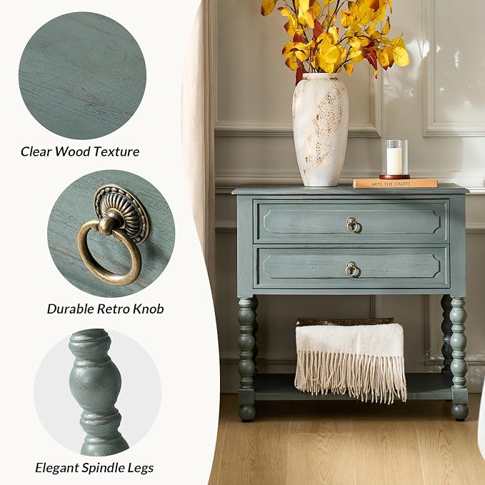 HULALA HOME Farmhouse Storage End Table - Image 5