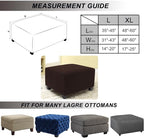 NeColorLife Stretch Ottoman Cover Square Soft Knitted Jacquard Washable Thick - Image 4