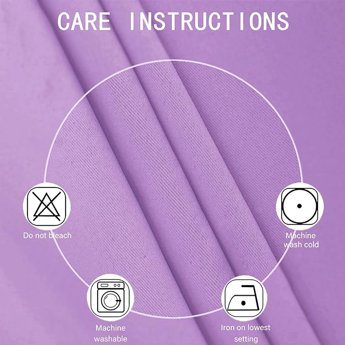 Blackout Curtains 52 x 45 inch Lavender Curtains Set of 2 Panels/Thermal - Image 4