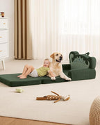 Blissful Diary Kids Couch, 2-in-1 Soft Toddler Couch Fold Out, Toddler Chair - Image 6