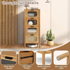 Giantex 4 Drawer Storage Cabinet, Bamboo Storage Organizer - Image 7