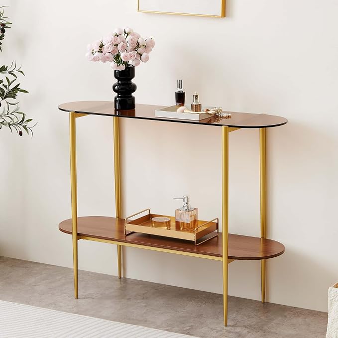LumFurn Oval Glass Console Table - Image 3