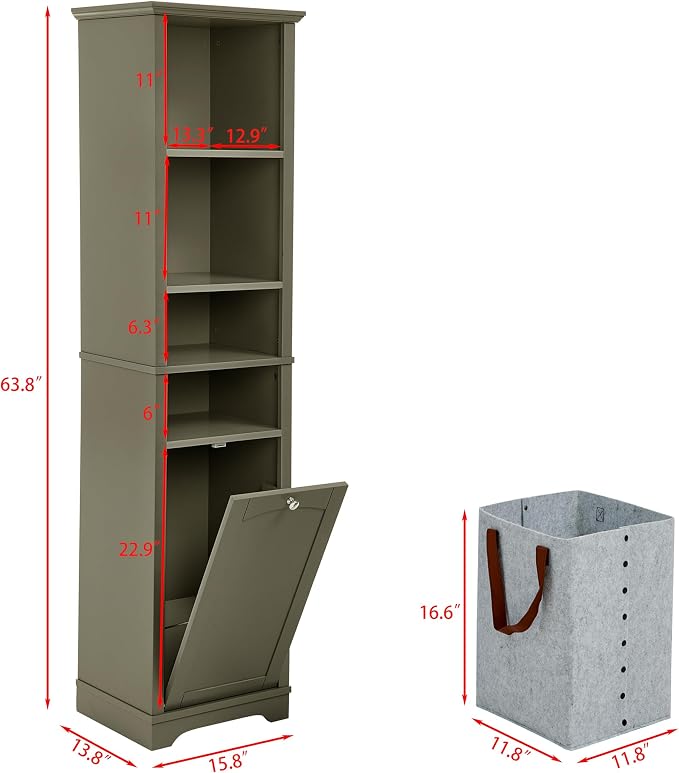 LifeSky Tall Storage Cabinet for Small Spaces - Image 2
