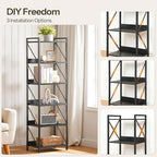 HOOBRO Bookshelf, 6-Tier Industrial Bookcase, Book Shelf Storage Organizer - Image 8