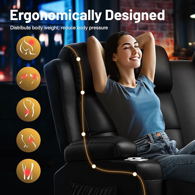 Loveseat Recliner Sofa, Home Theater Seating - Image 6