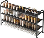 INGIORDAR Shoe Rack 3 Tier Long Storage Organizer Wide Metal Shoe Shelf by INGIORDAR