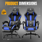 GTPLAYER Gaming Chair with Pocket Spring Cushion, Leather Office Chair with - Image 3