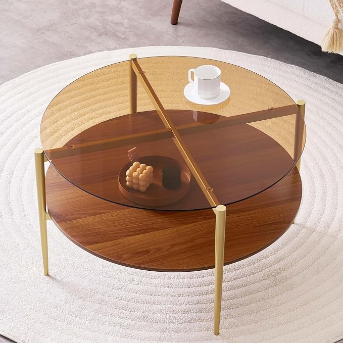 LumFurn Round Coffee Table, Mid-Century Modern Design, D30 x H17, by LumFurn
