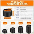 Furniture Risers Bed Risers Heavy Duty 1 inch, 2 inch, 3 inch, 4 inch Round - Image 2