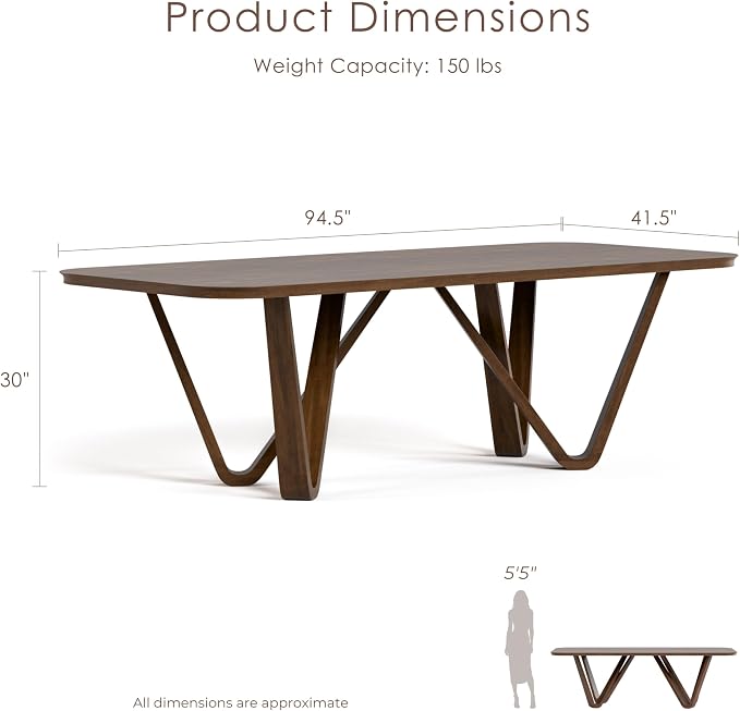 Furniture of America Nazaen I 94.5" Mid-Century Modern Solid Wood Live Edge - Image 3